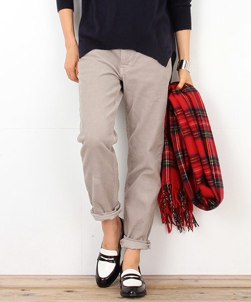 B:MING by BEAMS(ビーミングバイビームス)の「<InRed12月号掲載><VERY11月号掲載>Lee / コーデュロイパンツ(その他パンツ・レディース・ホワイト/グレー・MEDIUM/X-SMALL/SMALL)」の1枚目の写真