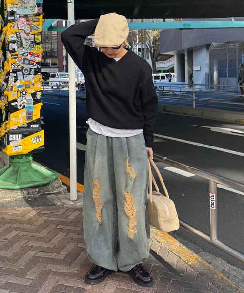 CIAOPANIC TYPY（チャオパニックティピー）の「【UNISEX】ハンチング帽（ハンチング/ベレー帽・メンズ・ブラック/ベージュ・ONE SIZE）」の10枚目の写真