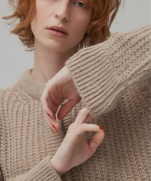 PUBLIC TOKYO(パブリックトウキョウ)の「グリッターヘアリーニットカーディガン(ニット/セーター・レディース・ベージュ/グレー・FREE)」の18枚目の写真