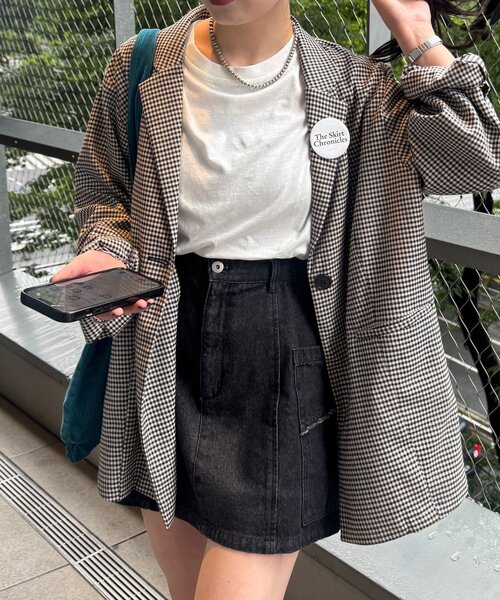 【2025SS/セットアップ対応】台形デニムミニスカート（スカート）｜Kastane（カスタネ）