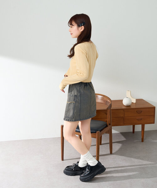 【2025SS/セットアップ対応】台形デニムミニスカート（スカート）｜Kastane（カスタネ）
