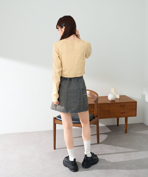 【2025SS/セットアップ対応】台形デニムミニスカート（スカート）｜Kastane（カスタネ）