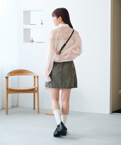 【2025SS/セットアップ対応】台形デニムミニスカート（スカート）｜Kastane（カスタネ）