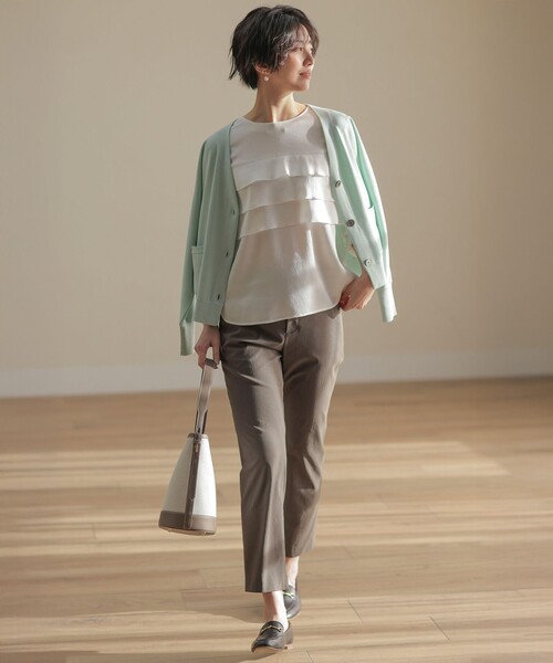 J.PRESS Ladies(J.プレス レディス)の「【セットアップ対応・洗える】セルロースリネンストレッチ テーパード パンツ(その他パンツ・レディース・ネイビー系/ベージュ系/ライトグレー系/グレー系/ライトグリーン系・S/XS/XXS)」の8枚目の写真