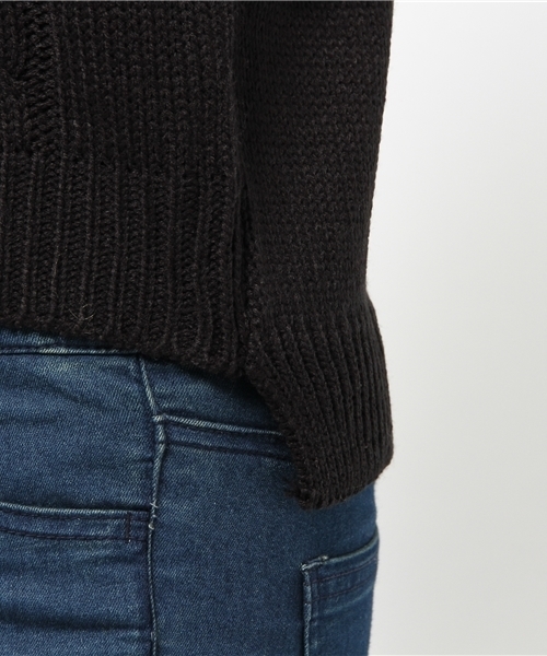 ANAP（アナップ）の「ケーブルクロップドニット（ニット/セーター・レディース・ブラック/ワイン/オフホワイト/グレー・FREE）」の7枚目の写真