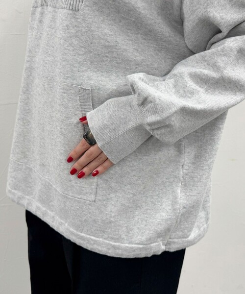 fredy emue（フレディエミュ）の「ニットアノラックプルオーバー（ニット/セーター・レディース・ベージュ/ネイビー/ライトグレー・38）」の22枚目の写真