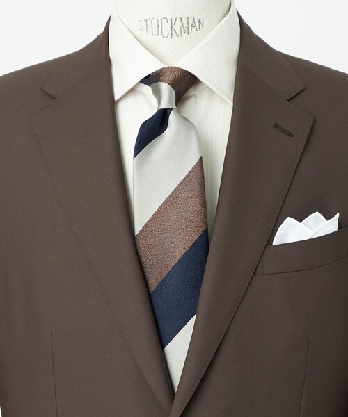 green label relaxing（グリーンレーベルリラクシング）の「GLR JAPAN VINTAGE 8.0cm ストライプ2 ネクタイ（ネクタイ・メンズ・ライラック/ダークブラウン/ネイビー/オレンジ・FREE）」の2枚目の写真