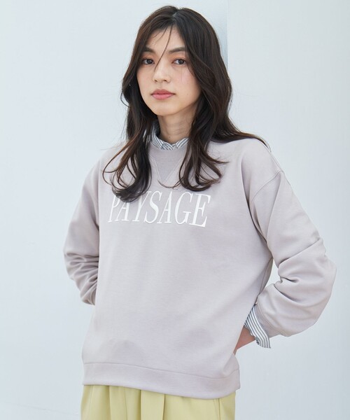 ANY(エニィ)の「ダンボールエンブロイダリープルオーバー(Tシャツ/カットソー・レディース・ライトグレー系/ネイビー系/ホワイト系・F)」の2枚目の写真