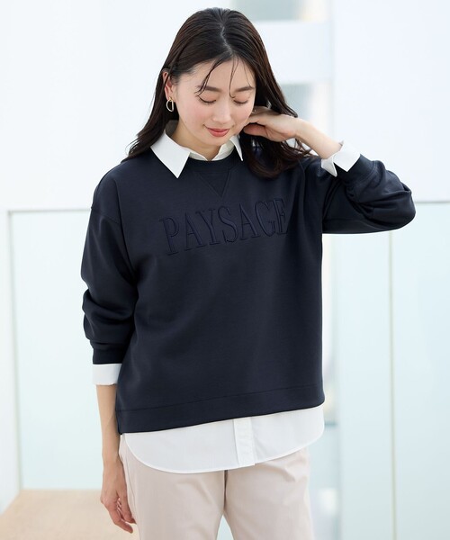 ANY(エニィ)の「ダンボールエンブロイダリープルオーバー(Tシャツ/カットソー・レディース・ライトグレー系/ネイビー系/ホワイト系・F)」の11枚目の写真