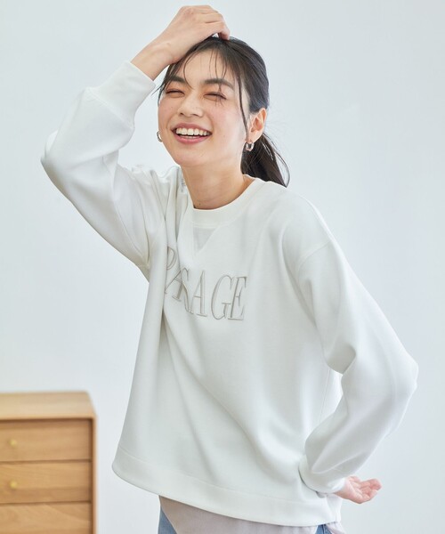 ANY(エニィ)の「ダンボールエンブロイダリープルオーバー(Tシャツ/カットソー・レディース・ライトグレー系/ネイビー系/ホワイト系・F)」の15枚目の写真