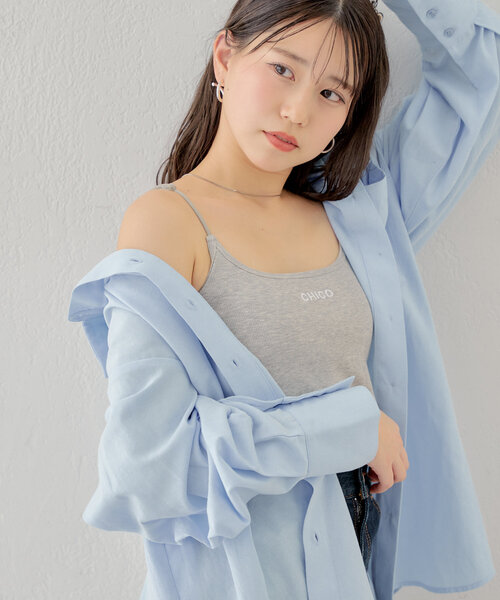 Chico（チコ）の「ロゴ刺繡パット付きキャミ（キャミソール・レディース・ホワイト/グレー/ブラック・FREE）」の3枚目の写真