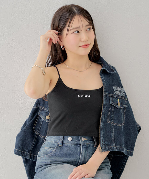 Chico（チコ）の「ロゴ刺繡パット付きキャミ（キャミソール・レディース・ホワイト/グレー/ブラック・FREE）」の12枚目の写真