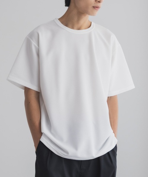 NAVY(ネイビー)の「NAVY カノコ素材 クルーネックTシャツ(Tシャツ/カットソー・メンズ・ベージュ/ブルー/チャコールグレー/ライトグレー/ホワイト/ブラウン/ネイビー・XXL/S/XL/L/M)」の2枚目の写真