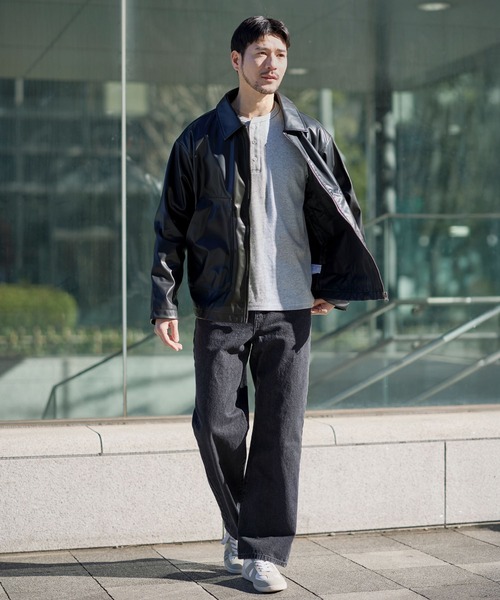 SPU(スプ)の「スパンフライス長袖ヘンリーネックカットソー(Tシャツ/カットソー・メンズ・ブラック/杢グレー/ホワイト・S/M/L/XL)」の18枚目の写真