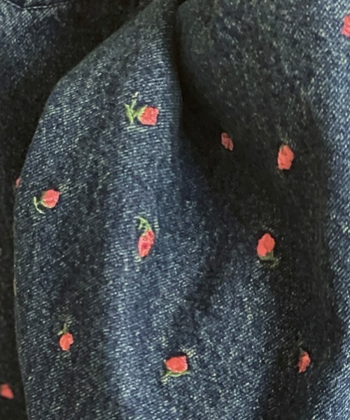 刺繍フラワーデニムジャケット（デニムジャケット）｜Rosy luce