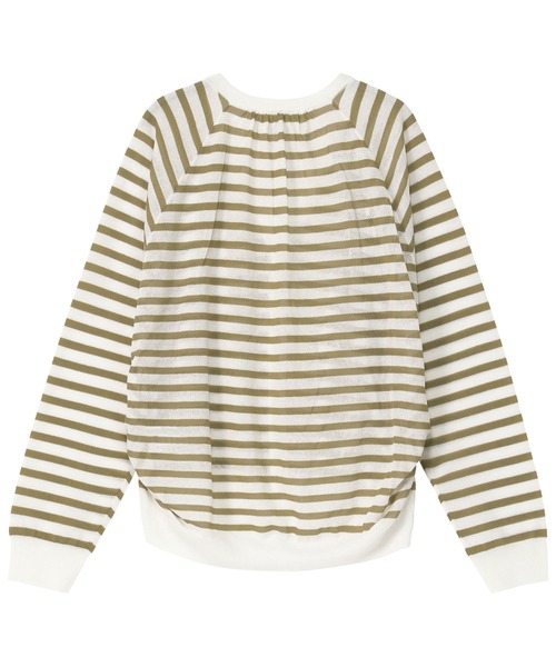 ZUCCa(ズッカ)の「シアーボーダー / カーディガン / (O)(カーディガン/ボレロ・レディース・ベージュ/ブラック/グリーン・M size)」の4枚目の写真
