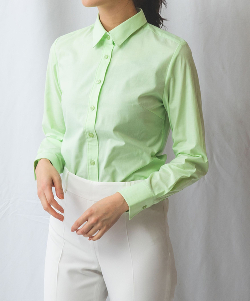NARACAMICIE（ナラカミーチェ）の「【NARACAMICIE】オックスフォード長袖シャツ（シャツ/ブラウス・レディース・ブルー/ホワイト/ピンク/グリーン・S/XL/L/M）」の2枚目の写真