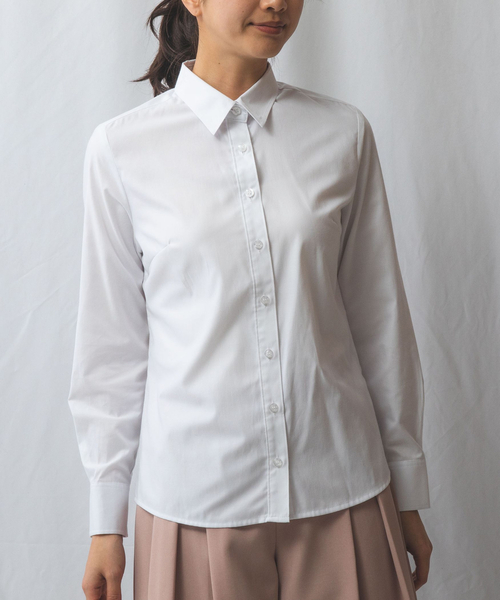 NARACAMICIE（ナラカミーチェ）の「【NARACAMICIE】オックスフォード長袖シャツ（シャツ/ブラウス・レディース・ブルー/ホワイト/ピンク/グリーン・S/XL/L/M）」の5枚目の写真