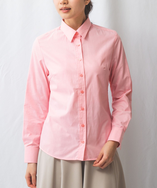 NARACAMICIE（ナラカミーチェ）の「【NARACAMICIE】オックスフォード長袖シャツ（シャツ/ブラウス・レディース・ブルー/ホワイト/ピンク/グリーン・S/XL/L/M）」の7枚目の写真