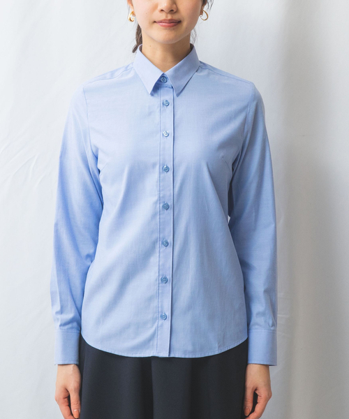 NARACAMICIE（ナラカミーチェ）の「【NARACAMICIE】オックスフォード長袖シャツ（シャツ/ブラウス・レディース・ブルー/ホワイト/ピンク/グリーン・S/XL/L/M）」の8枚目の写真