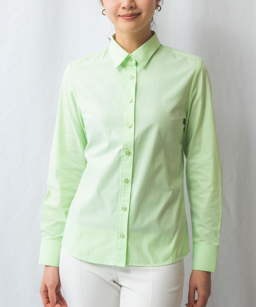 NARACAMICIE（ナラカミーチェ）の「【NARACAMICIE】オックスフォード長袖シャツ（シャツ/ブラウス・レディース・ブルー/ホワイト/ピンク/グリーン・S/XL/L/M）」の9枚目の写真