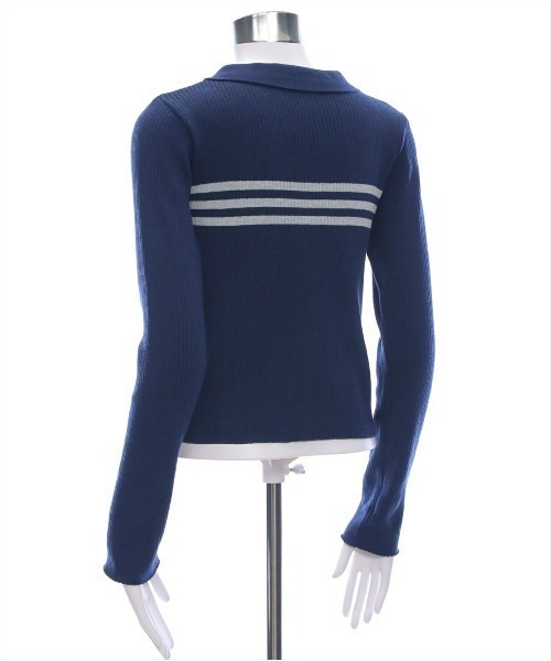 clear（クリア）の「ダブルジップ長袖ニットトップス［大人カジュアル 春ニット］（ニット/セーター・レディース・ブルー系その他/ブラック/グレー/アイボリー系・F）」の14枚目の写真