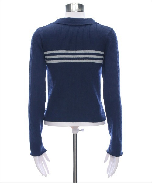 clear（クリア）の「ダブルジップ長袖ニットトップス［大人カジュアル 春ニット］（ニット/セーター・レディース・ブルー系その他/ブラック/グレー/アイボリー系・F）」の15枚目の写真
