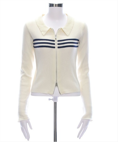 clear（クリア）の「ダブルジップ長袖ニットトップス［大人カジュアル 春ニット］（ニット/セーター・レディース・ブルー系その他/ブラック/グレー/アイボリー系・F）」の20枚目の写真