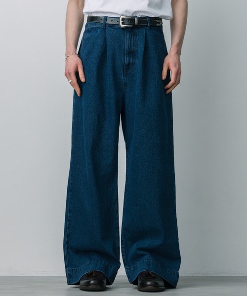 デニム・ジーパン Youth Fine Denim Wide Slacks (2color) センターシーム ワイドスラックス デニムパンツ CH_hdmn | CH_hdmn