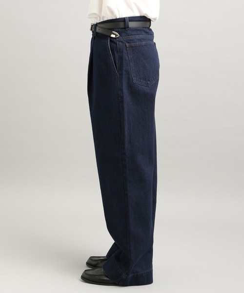セール】【LURAKU】 tuck wide denim pants / タックワイドデニム