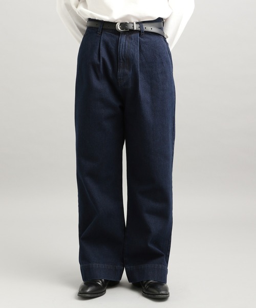 LURAKU（ルラク）の「【LURAKU】 tuck wide denim pants / タック