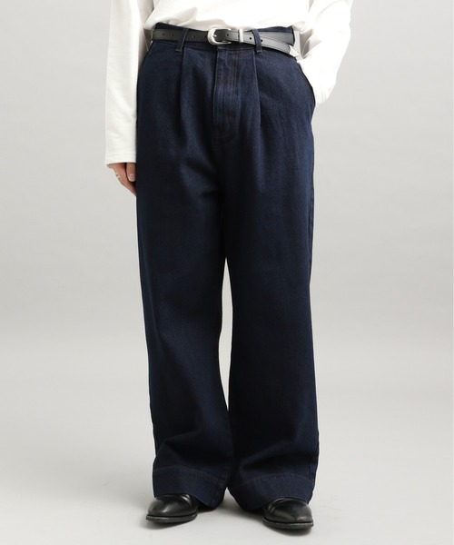 LURAKU(ルラク)の「【LURAKU】 tuck wide denim pants / タックワイドデニムパンツ|SETUP対応(デニムパンツ・メンズ・ブラック/インディゴブルー/ネイビー/ブルー・S/L/M)」の15枚目の写真