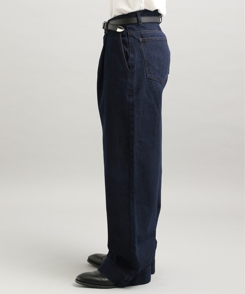 LURAKU(ルラク)の「【LURAKU】 tuck wide denim pants / タックワイドデニムパンツ|SETUP対応(デニムパンツ・メンズ・ブラック/インディゴブルー/ネイビー/ブルー・S/L/M)」の18枚目の写真