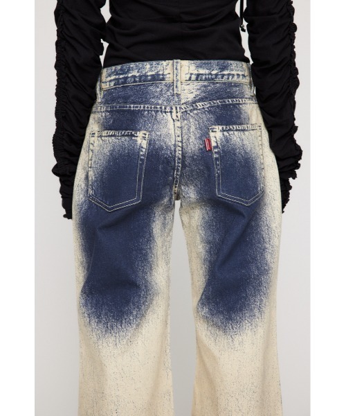 美品【ラグアジェム】WASH PRINT FLARE デニム LAGUA GEM（ラグアジェム）の「WASH PRINT FLARE デニム（デニムパンツ