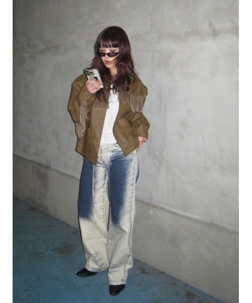 laguagem WASH PRINT FLARE デニム セール】WASH PRINT FLARE デニム（デニムパンツ）｜LAGUA GEM