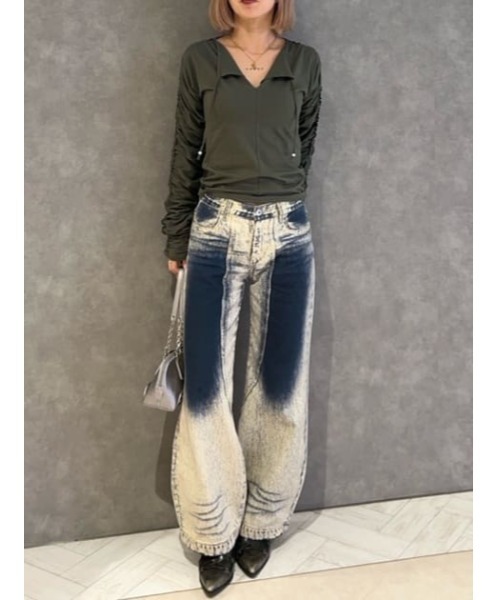 LAGUA GEM（ラグアジェム）の「WASH PRINT FLARE デニム（デニムパンツ