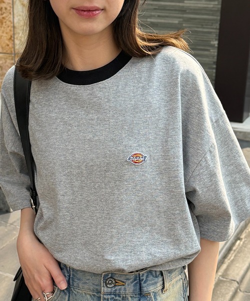 Dickies（ディッキーズ）の「【Dickies】刺繍ワンポイント　オーバーサイズTシャツ　別注　5222-TTMDK2（Tシャツ/カットソー・レディース・ホワイト/ブラック系1/グレー系1/グレー/ホワイト系1/ブラック・XS/S/M/L/LL）」の6枚目の写真