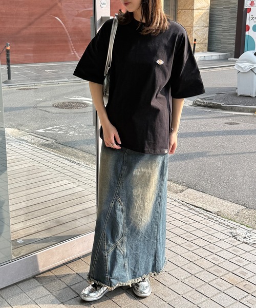 Dickies（ディッキーズ）の「【Dickies】刺繍ワンポイント　オーバーサイズTシャツ　別注　5222-TTMDK2（Tシャツ/カットソー・レディース・ホワイト/ブラック系1/グレー系1/グレー/ホワイト系1/ブラック・XS/S/M/L/LL）」の22枚目の写真