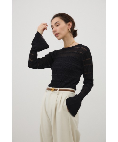 Valentino ヴァレンティノ リブニット ベルスリーブ