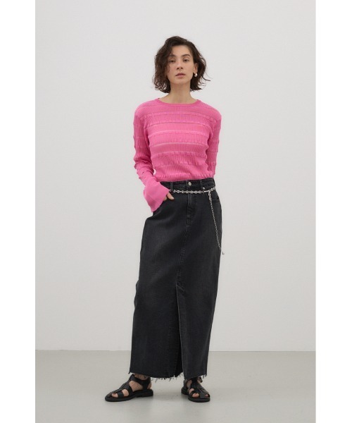 crie conforto(クリーコンフォルト)の「ベルスリーブランダムリブプルオーバー 秋服 / 冬服 / 長袖 / ニット(ニット/セーター・レディース・ホワイト/ブラック/ピンク・FREE)」の17枚目の写真