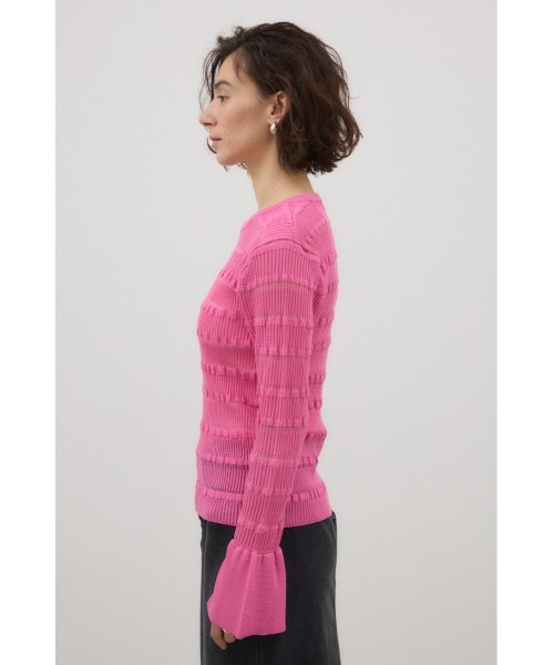 crie conforto(クリーコンフォルト)の「ベルスリーブランダムリブプルオーバー 秋服 / 冬服 / 長袖 / ニット(ニット/セーター・レディース・ホワイト/ブラック/ピンク・FREE)」の19枚目の写真