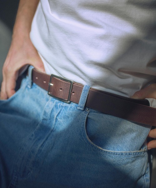 ADAM PATEK(アダムパテック)の「ADAMPATEK/italian leather wide belt/イタリアンレザーワイドベルト(ベルト・メンズ・ダークブラウン/ブラック・FREE)」の5枚目の写真