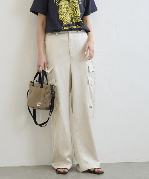 U by SPICK&SPAN（ユーバイスピックアンドスパン）の「サテンストリングロデオカーゴパンツ（カーゴパンツ・レディース・アイボリー・38/36）」の18枚目の写真