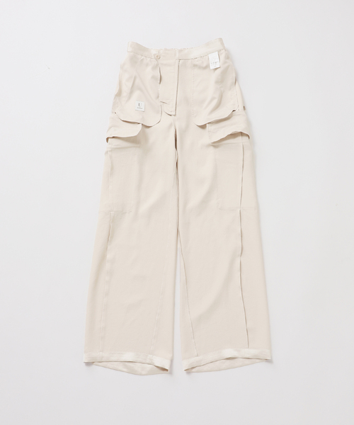 U by SPICK&SPAN（ユーバイスピックアンドスパン）の「サテンストリングロデオカーゴパンツ（カーゴパンツ・レディース・アイボリー・38/36）」の6枚目の写真