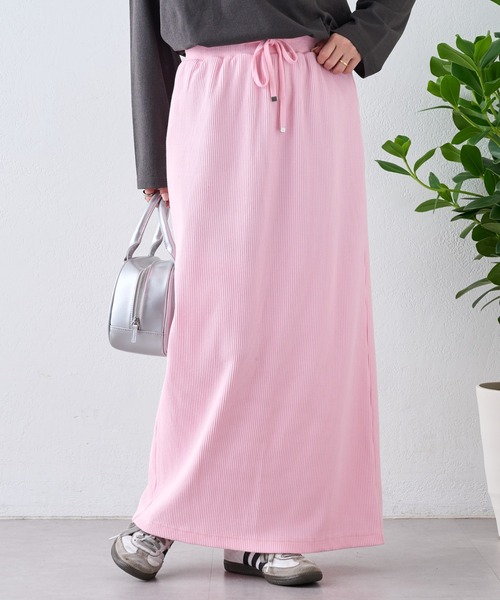 CIAOPANIC TYPY（チャオパニックティピー）の「【-3キロ見え】すっきりシルエットリブスカート（スカート・レディース・ネイビー/レッド/ベビーピンク/イエロー系その他/レッド系その他/サーモンピンク/ホワイト/ブルー/グレー/グレー系その他/アイボリー/カーキ/ブラック・MEDIUM/SMALL）」の14枚目の写真