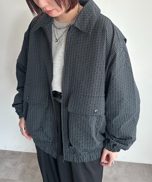 apres jour mignon（アプレジュールミニョン）の「チェックアソートポケットブルゾン【ZOZOTOWN限定アイテム 】（ブルゾン・レディース・ネイビー/ブラック系その他/ブラック・X-LARGE/フリー）」の8枚目の写真