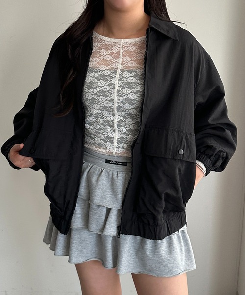 apres jour mignon（アプレジュールミニョン）の「チェックアソートポケットブルゾン【ZOZOTOWN限定アイテム 】（ブルゾン・レディース・ネイビー/ブラック系その他/ブラック・X-LARGE/フリー）」の5枚目の写真