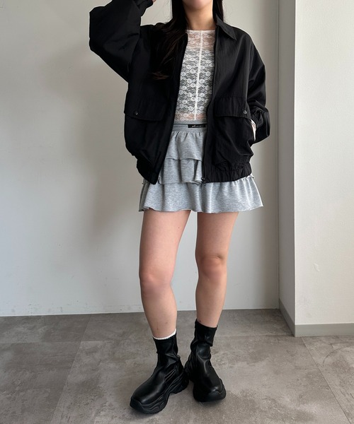 apres jour mignon（アプレジュールミニョン）の「チェックアソートポケットブルゾン【ZOZOTOWN限定アイテム 】（ブルゾン・レディース・ネイビー/ブラック系その他/ブラック・X-LARGE/フリー）」の6枚目の写真