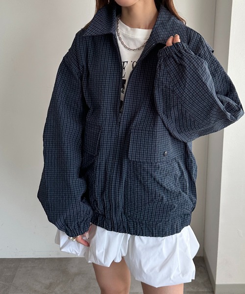 apres jour mignon（アプレジュールミニョン）の「チェックアソートポケットブルゾン【ZOZOTOWN限定アイテム 】（ブルゾン・レディース・ネイビー/ブラック系その他/ブラック・X-LARGE/フリー）」の14枚目の写真