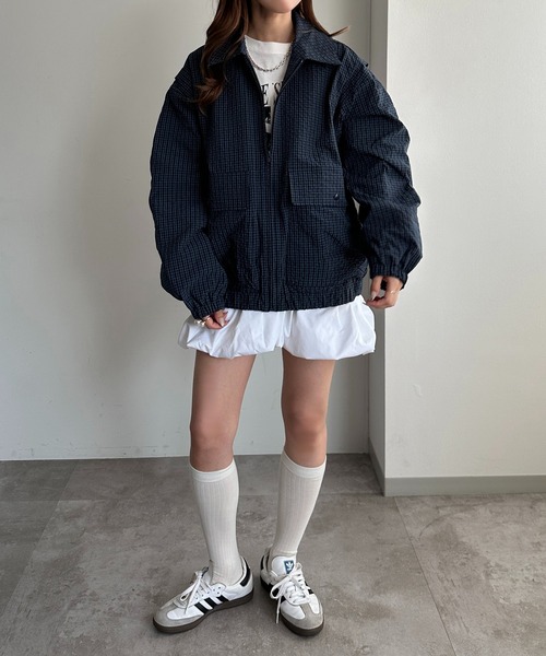 sudo 新品　チェックブルゾン ELFRANK（エルフランク）の「【2025AW】チェック ジャガード スタンド